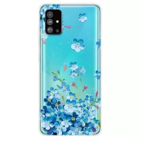 Pattern Printing IMD TPU Back Case for Samsung Galaxy S20 4G/S20 5G - Blue Flowers