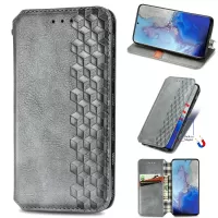 Fashionable Auto-absorbed Rhombus Texture PU Leather Wallet Phone Cover for Samsung Galaxy S20 4G/S20 5G - Grey
