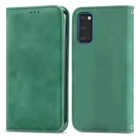 Auto-absorbed Vintage PU Leather Phone Cover Casing for Samsung Galaxy S20 4G/S20 5G - Green