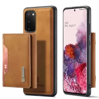 DG.MING M2 Series Wireless Charging Detachable Wallet 2-in-1 Shockproof Hybrid Phone Cover Shell with Horizontal-Viewing Kickstand for Samsung Galaxy S20 4G/S20 5G - Brown