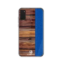 PINWUYO Pin Dun Series Wood Grain Hard PC Mobile Case for Samsung Galaxy S20 4G/S20 5G - Blue