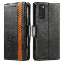 CASENEO 002 Series Bump-proof Business Style Splicing PU Leather Stand Wallet Case for Samsung Galaxy S20 4G/S20 5G - Black