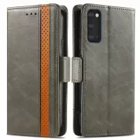 CASENEO 002 Series Bump-proof Business Style Splicing PU Leather Stand Wallet Case for Samsung Galaxy S20 4G/S20 5G - Grey