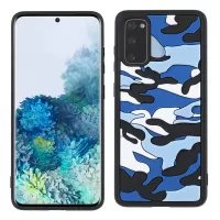 Scratch Resistant Rugged Camouflage Pattern Anti-fall TPU Phone Cover Case for Samsung Galaxy S20 4G/S20 5G - Blue