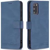 BINFEN COLOR BF09 RFID Blocking Anti-swiping Full Protection Leather Phone Wallet Case Stand Cover for Samsung Galaxy S20 4G/S20 5G - Blue