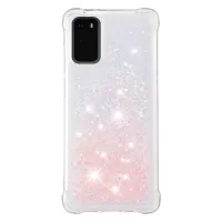 Quicksand Flowing Liquid Glitter Scratch-resistant TPU Mobile Phone Case Shell for Samsung Galaxy S20 4G/S20 5G - Pink Pentagram