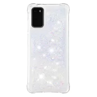 Quicksand Flowing Liquid Glitter Scratch-resistant TPU Mobile Phone Case Shell for Samsung Galaxy S20 4G/S20 5G - Shiny Hearts