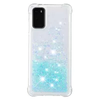 Quicksand Flowing Liquid Glitter Scratch-resistant TPU Mobile Phone Case Shell for Samsung Galaxy S20 4G/S20 5G - Blue Pentagram
