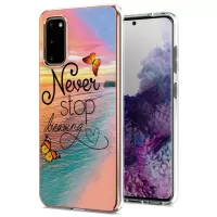 Anti-scratch Stylish Marble Design IMD IML Electroplating Soft TPU Phone Case Cover for Samsung Galaxy S20 4G/S20 5G - Never Stop Dreaming