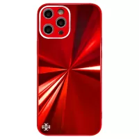 PHONESKIN For iPhone 11 Pro Max 6.5 inch Mobile Phone Case Shockproof CD Veins Texture PC+TPU+Tempered Glass Phone Covering Shell - Red