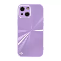 CD Texture Glossy Gradient Scratch-Resistant Light Slim Acrylic + TPU + Glass Hybrid Phone Cover Case for iPhone 13 6.1 inch - Purple