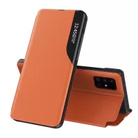 View Window PC + PU Leather Phone Cover for Samsung Galaxy A51 5G SM-A516 - Orange