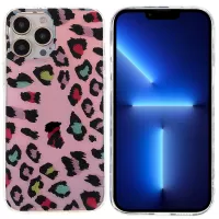 For iPhone 13 Pro 6.1 inch Fashion Sparkle Leopard Print Pattern Phone Case Blu-ray IMD Soft TPU Frame Hard Acrylic Back Scratch-Resistant Slim Cover- Colorful Leopard