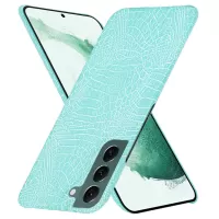 For Samsung Galaxy S22+ 5G Hard PC Phone Cover Crocodile Texture PU Leather Coating Case - Green
