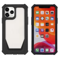 For iPhone 11 Pro 5.8 inch TPU Frame + Acrylic Back Cell Phone Case Stylish Durable Detachable 2-in-1 Phone Cover - Black