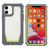 For iPhone 11 6.1 inch TPU Frame + Acrylic Back Cell Phone Case Detachable 2-in-1 Case Anti-fall Phone Cover - Dark Grey/Grass Green