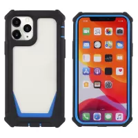 For iPhone 11 Pro 5.8 inch TPU Frame + Acrylic Back Cell Phone Case Stylish Durable Detachable 2-in-1 Phone Cover - Black/Blue