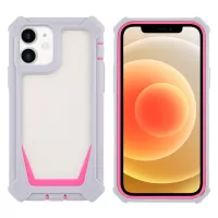 For iPhone 12 mini 5.4 inch Soft TPU Frame + Durable Acrylic Back Precise Cutout Detachable 2-in-1 Phone Case - Grey/Rose