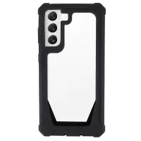 For Samsung Galaxy S21+ 5G Detachable 2-in-1 Case TPU Frame + Acrylic Clear Back Hybrid Anti-drop Phone Cover - Black