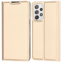 For Samsung Galaxy A33 5G PU Leather Stand Card Slot Case Magnetic Auto Closing Folio Flip Shockproof Cover - Gold