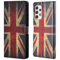 Pattern Printing Leather Case for Samsung Galaxy A23 5G, Wallet Stand Magnetic Clasp Phone Cover - Union Jack