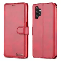 AZNS PU Leather Case for Samsung Galaxy A13 4G, Stand Feature Wallet Magnetic Flip Folio Book Phone Cover - Red