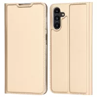 Stand Card Holder Phone Case for Samsung Galaxy A13 5G, PU Leather + TPU Magnetic Auto-absorbed Cover - Gold
