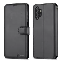 AZNS PU Leather Case for Samsung Galaxy A13 4G, Stand Feature Wallet Magnetic Flip Folio Book Phone Cover - Black