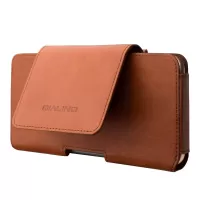 QIALINO Quality Cowhide Leather Holster Case Waist Bag for iPhone 11 6.1-inch - Brown