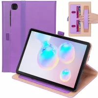 WY-2099 Business Style Leather Handheld Tablet Case with Card Slots for Samsung Galaxy Tab S6 Lite - Purple