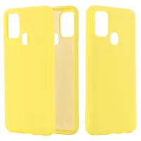 Liquid Silicone Shell Phone Case for Samsung Galaxy A21s Close-Fitting Phone Accessory - Yellow
