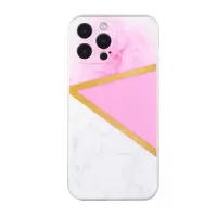 Marble Case for iPhone 12 Pro Max 6.7 inch, Straight Edge Design Pattern Printing Slim Soft TPU Precise Cutouts Cover - Pink
