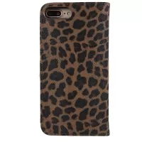 Leopard Pattern Wallet Leather Stand Cover for iPhone 7 Plus - Brown