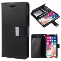 MERCURY GOOSPERY Rich Diary Leather Wallet Case for iPhone XS / X 5.8 inch - Black