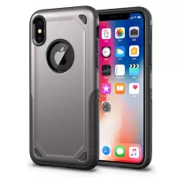 Plastic + TPU Hybrid Rugged Armor Dropproof Back Case Cover for iPhone X (Ten) - Grey