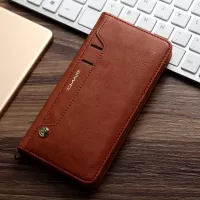 CMAI2 for iPhone 8 Plus / 7 Plus Litchi Grain Auto-absorbed Leather Cover with Multiple Card / Photo Slots - Brown