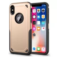 Plastic + TPU Hybrid Rugged Armor Phone Casing for iPhone X (Ten) - Gold
