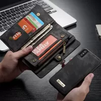 CASEME Detachable 2-in-1 Multi-slot Wallet Split Leather Case for iPhone X 5.8 inch - Black