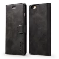 LC.IMEEKE Textured PU Leather Wallet Phone Casing for iPhone 6s / 6 with Adjustable Foldable Stand - Black