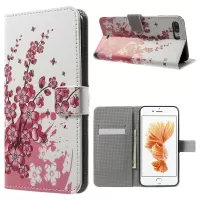Magnetic Wallet Leather Stand Case for iPhone 8 Plus / 7 Plus 5.5 inch - Plum Blossom