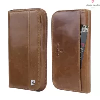 PIERRE CARDIN Genuine Leather Universal Case for iPhone 7/6s/6 Etc - Brown