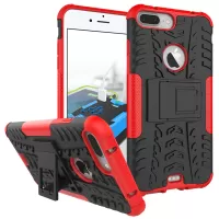 Cool Tyre Hybrid PC + TPU Cover with Kickstand for iPhone 8 Plus / 7 Plus 5.5 inch - Red