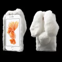 Bunny Shape Warm Fur TPU Case for iPhone 8 Plus / 7 Plus 5.5 inch - White