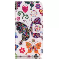For iPhone SE 5s 5 Embossed Pattern Leatherette Cover Case - Abstract Butterflies and Flowers