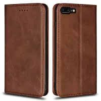 Magnetic Stand Leather Wallet Mobile Phone Case for iPhone 8 Plus/7 Plus 5.5 inch - Coffee