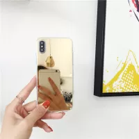 Mirror-like Electroplated TPU Mobile Casing for iPhone XS / X 5.8 inch - Gold