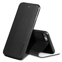 X-LEVEL Slim Folio Leather Stand Case for iPhone SE (2nd Generation)/8/7 - Black