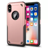 Plastic + TPU Hybrid Rugged Armor Cell Phone Case for iPhone X (Ten) - Rose Gold