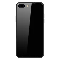 SULADA Tempered Glass Case for iPhone 8 Plus/7 Plus 5.5 inch Drop-proof Hybrid Back Case - Black