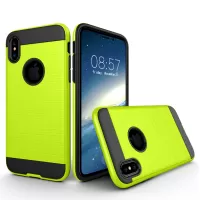 Brushed PC + TPU Combo Mobile Cover 2-in-1 Design for iPhone X 5.8 inch - Green